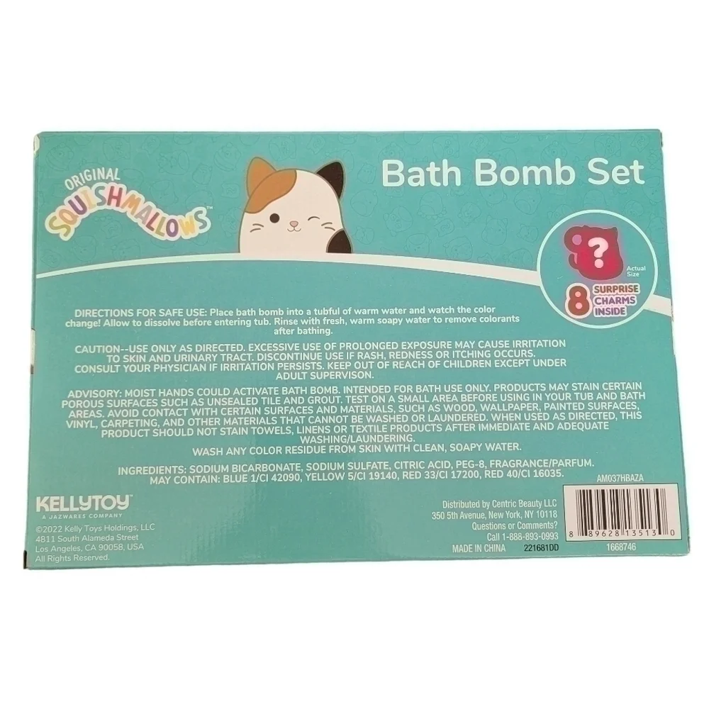 🛑 2 / $40 Sale! Squishmallow Bath Bomb Set (8 Count) with Surprise Charms NWT